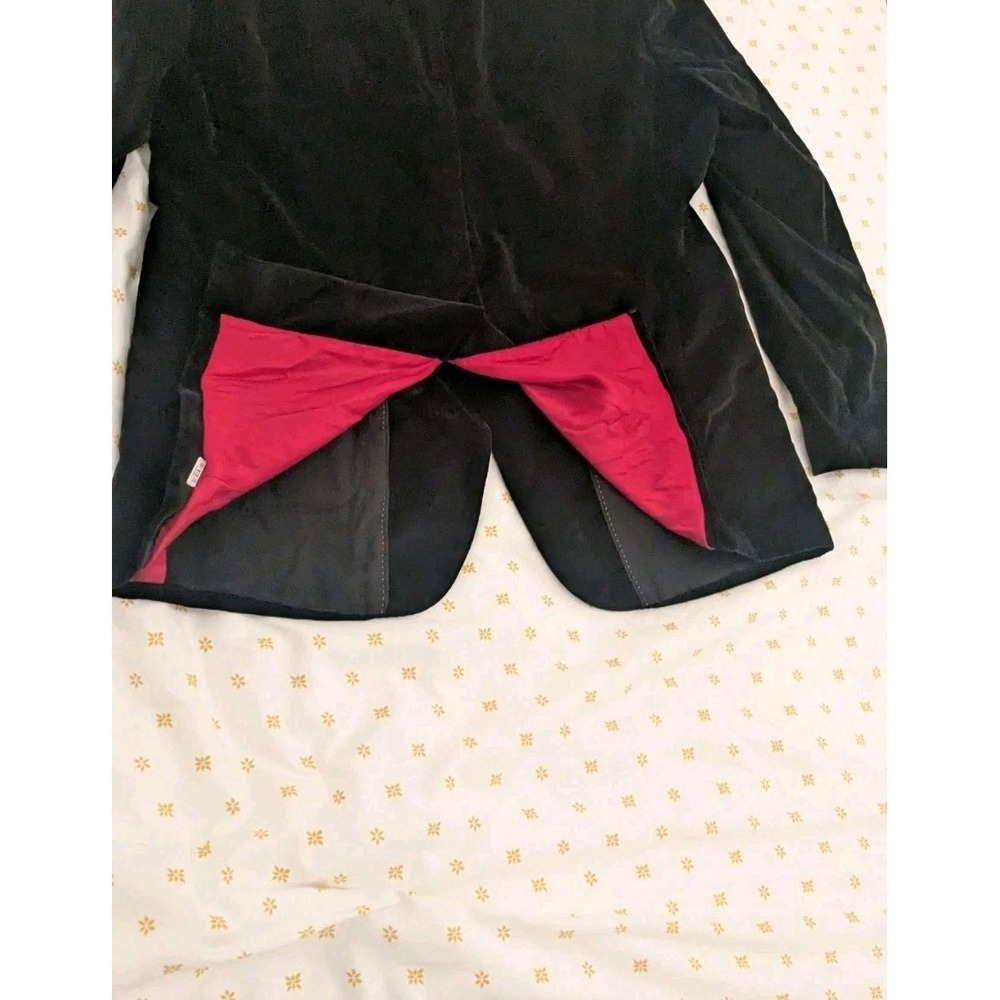 Banana Republic Blazer 42R Black Velvet Tailored Slim Fit Smoking Lounge Jacket - Picture 10 of 12